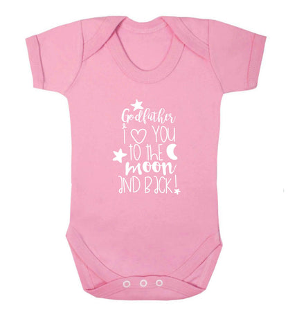 Godfather I love you to the moon and back baby vest pale pink 18-24 months