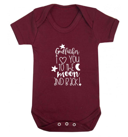 Godfather I love you to the moon and back baby vest maroon 18-24 months