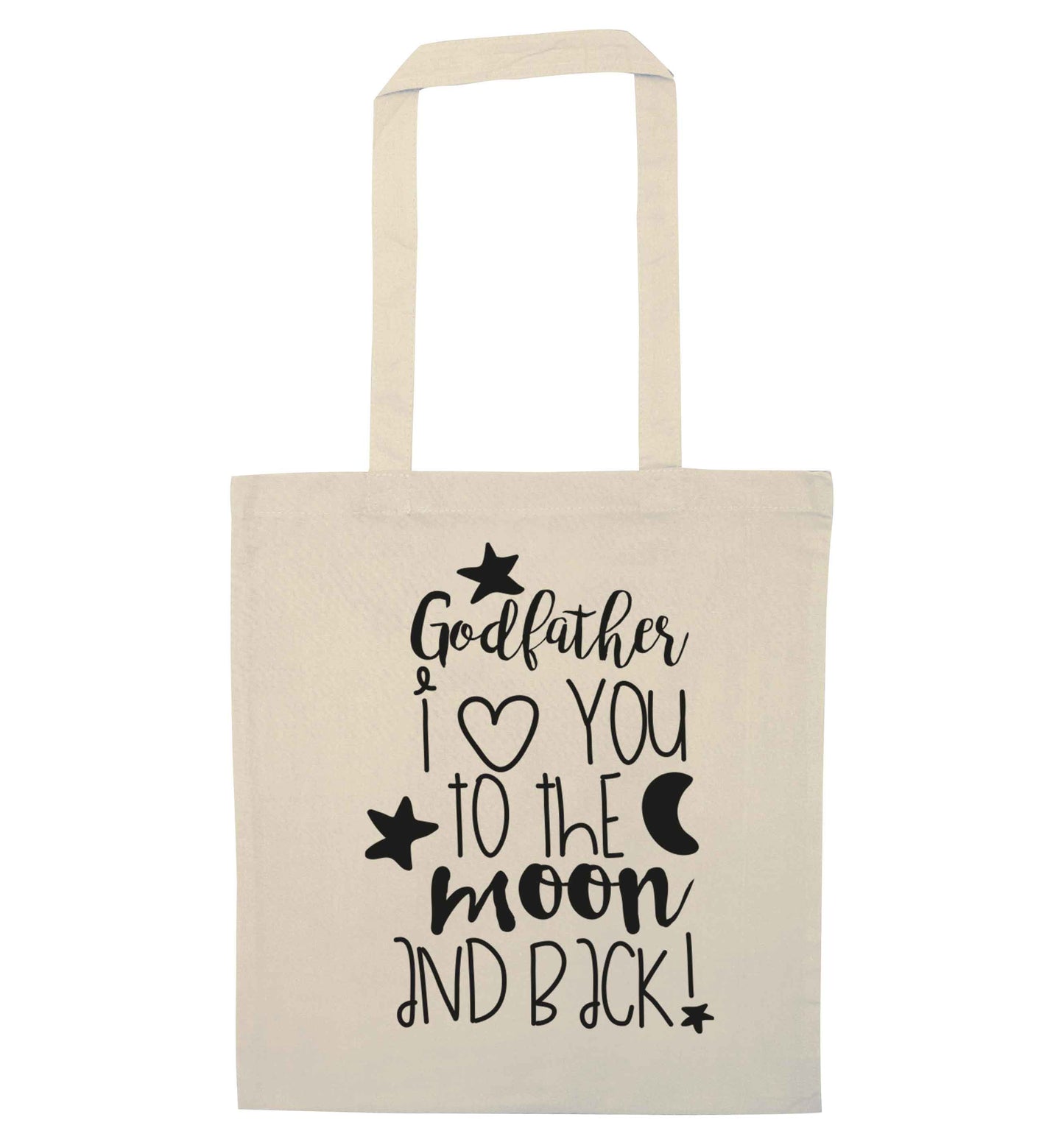 Godfather I love you to the moon and back natural tote bag