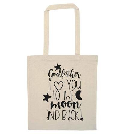 Godfather I love you to the moon and back natural tote bag