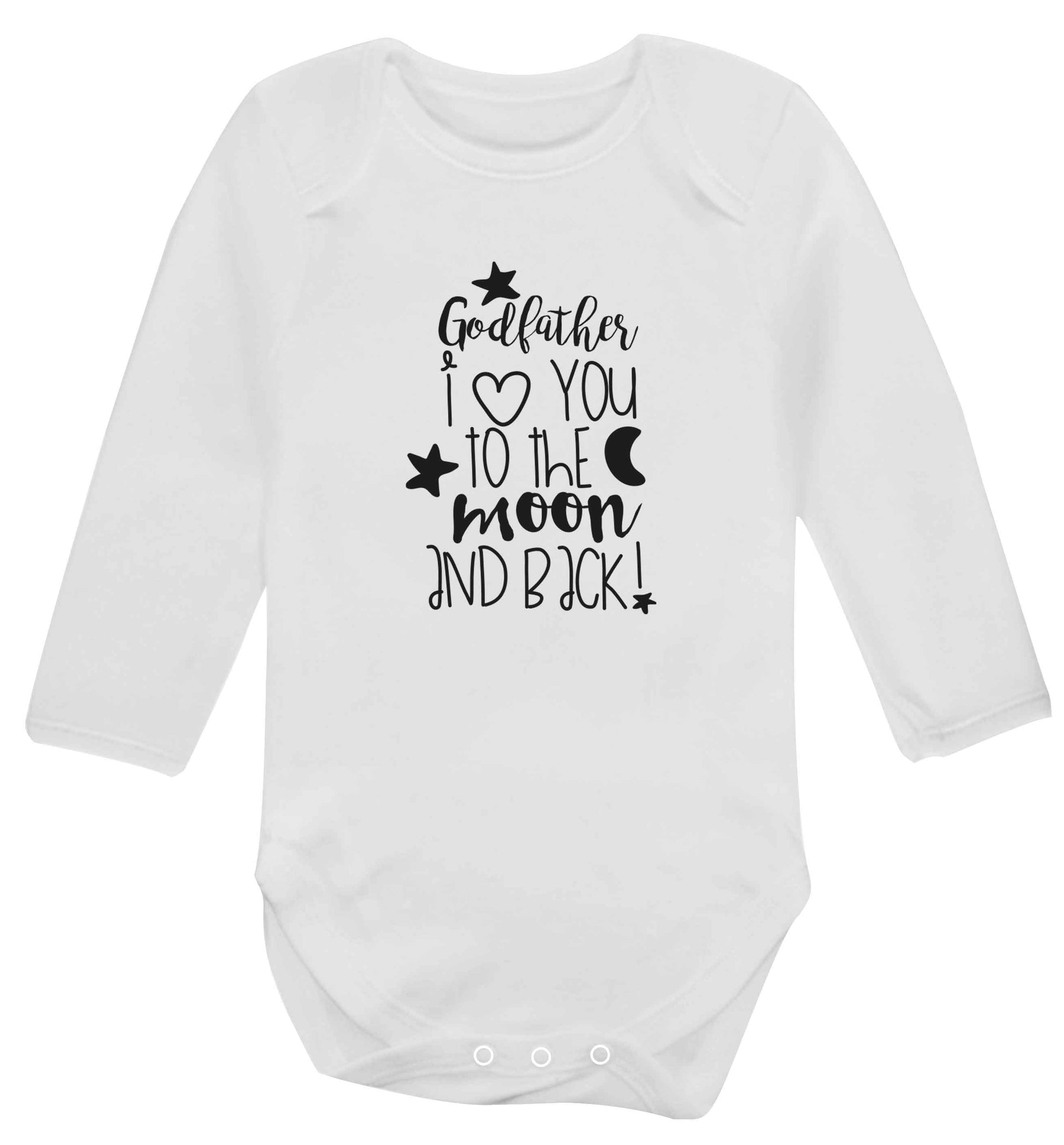 Godfather I love you to the moon and back baby vest long sleeved white 6-12 months