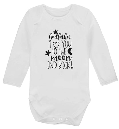 Godfather I love you to the moon and back baby vest long sleeved white 6-12 months