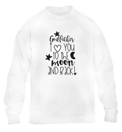 Godfather I love you to the moon and back children's white sweater 12-13 Years