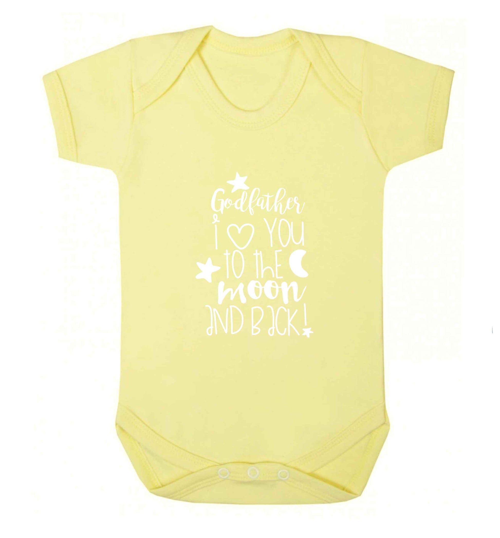 Godfather I love you to the moon and back baby vest pale yellow 18-24 months