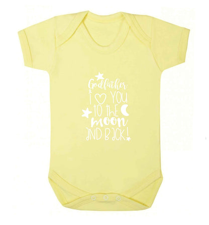 Godfather I love you to the moon and back baby vest pale yellow 18-24 months