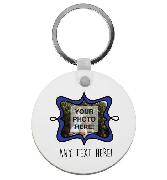 Any Photo or Text Navy Frame | Keyring