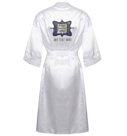 Any Photo or Text Navy Frame XL/XXL white ladies dressing gown size 16/18