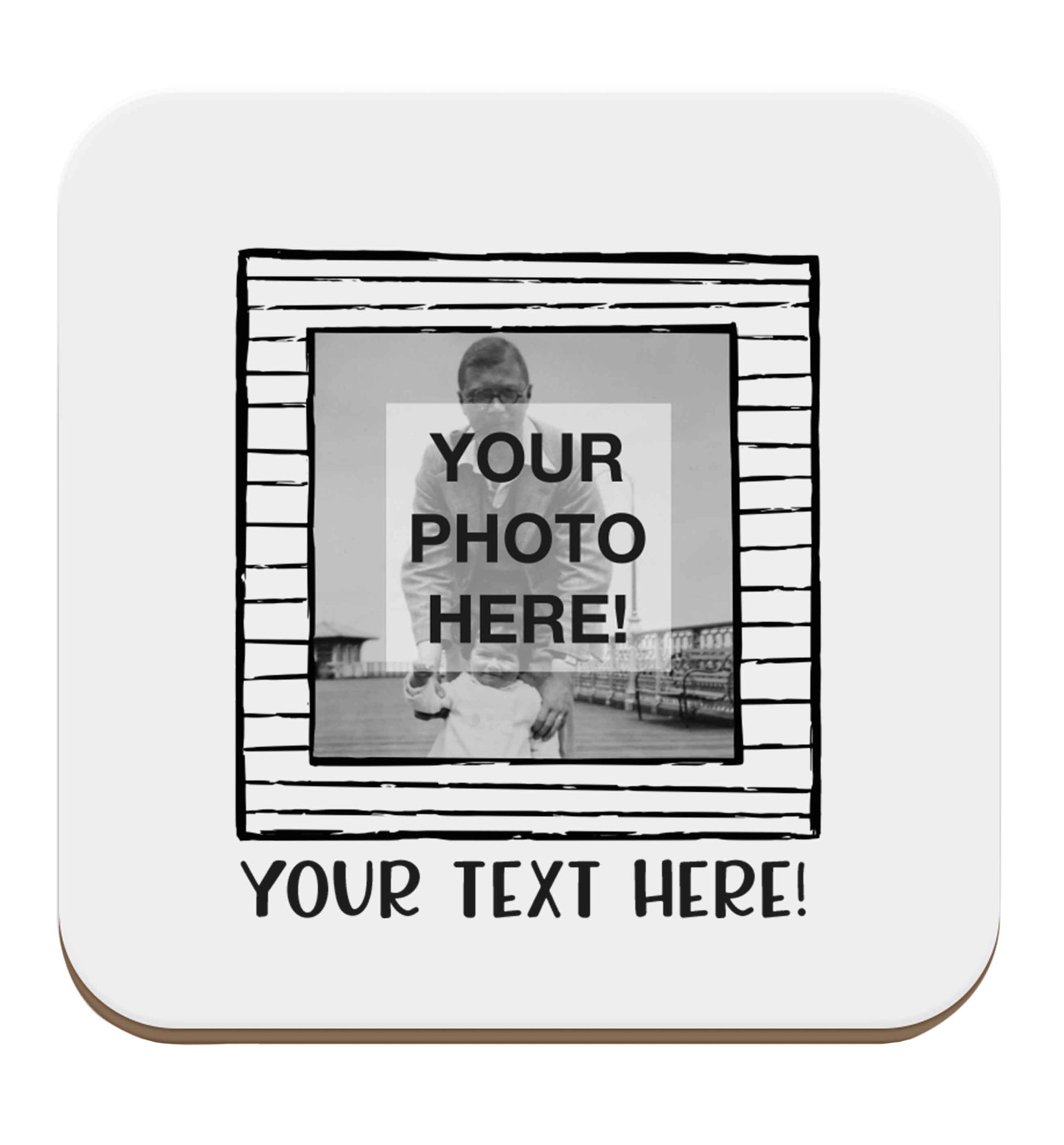 Any Photo or Text Black Frame set of four coasters