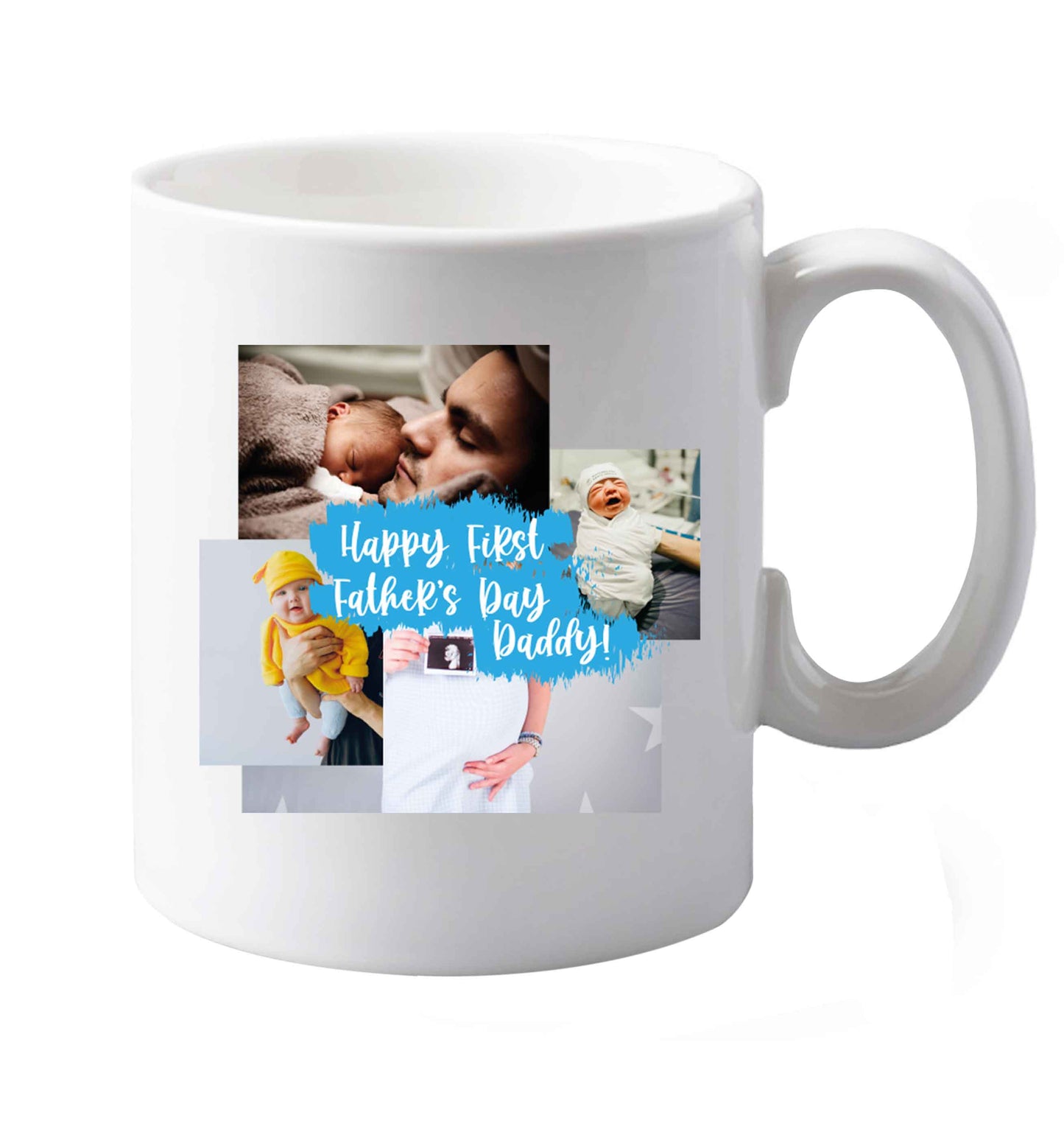 10 oz Happy first Father's day photo collage  ceramic mug both sides
