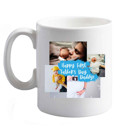 10 oz Happy first Father's day photo collage  ceramic mug right handed