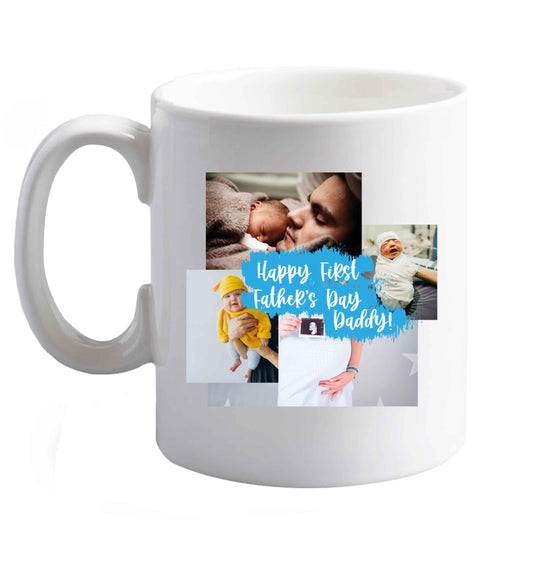 10 oz Happy first Father's day photo collage  ceramic mug right handed