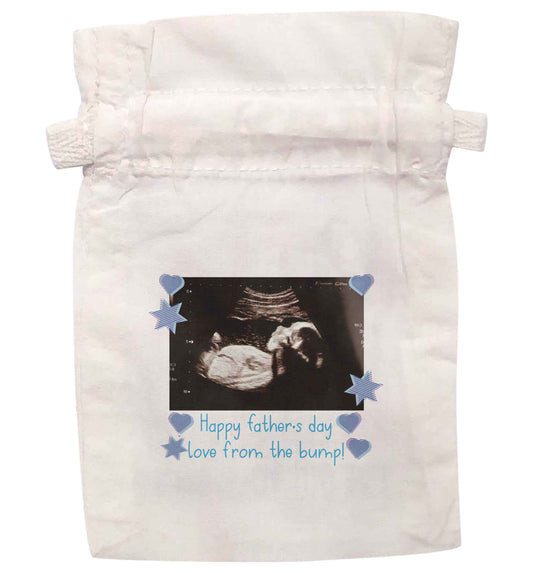 Happy Father's day love from the bump - scan photo  | XS - L | Pouch / Drawstring bag / Sack | Organic Cotton | Bulk discounts available!