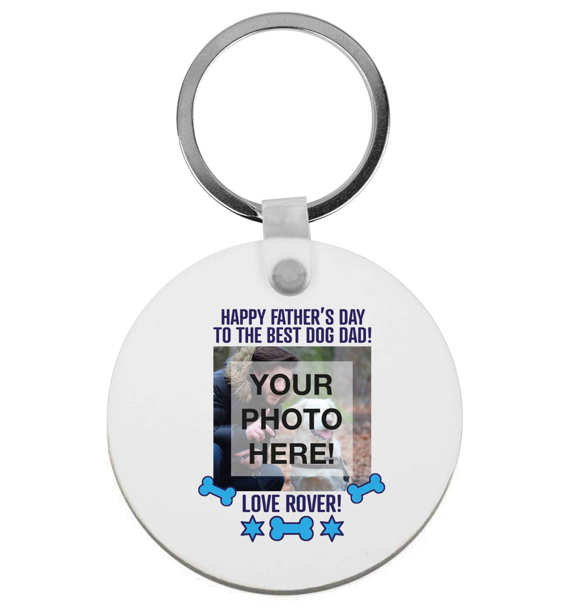 Happy Father's day to the best dog dad - personalised photo and name| Keyring