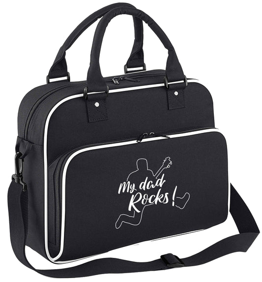 My Dad rocks children's dance bag black with white detail