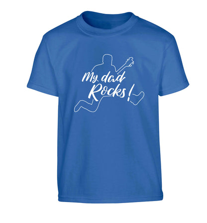 My Dad rocks Children's blue Tshirt 12-13 Years