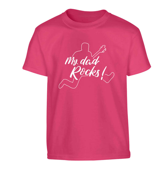 My Dad rocks Children's pink Tshirt 12-13 Years