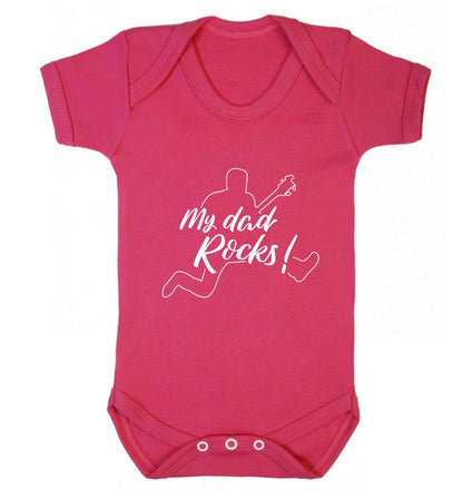 My Dad rocks baby vest dark pink 18-24 months