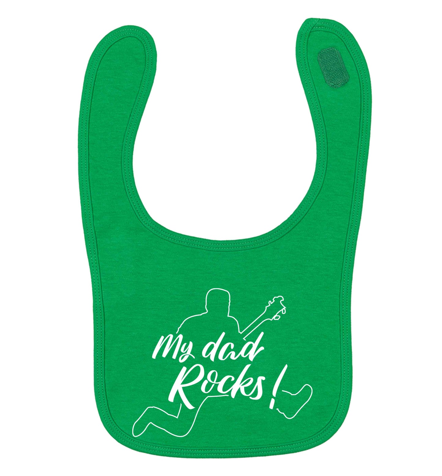 My Dad rocks green baby bib