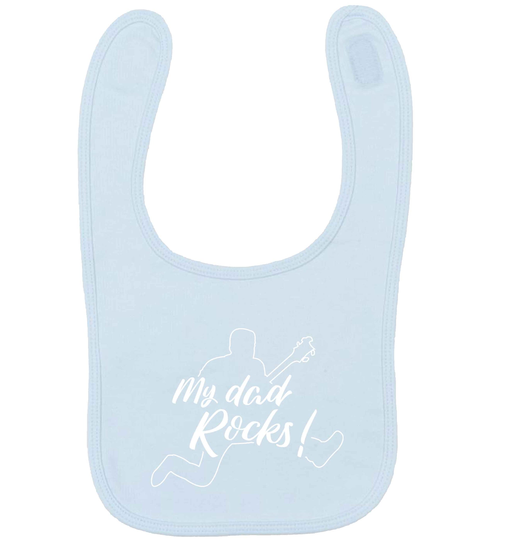 My Dad rocks pale blue baby bib
