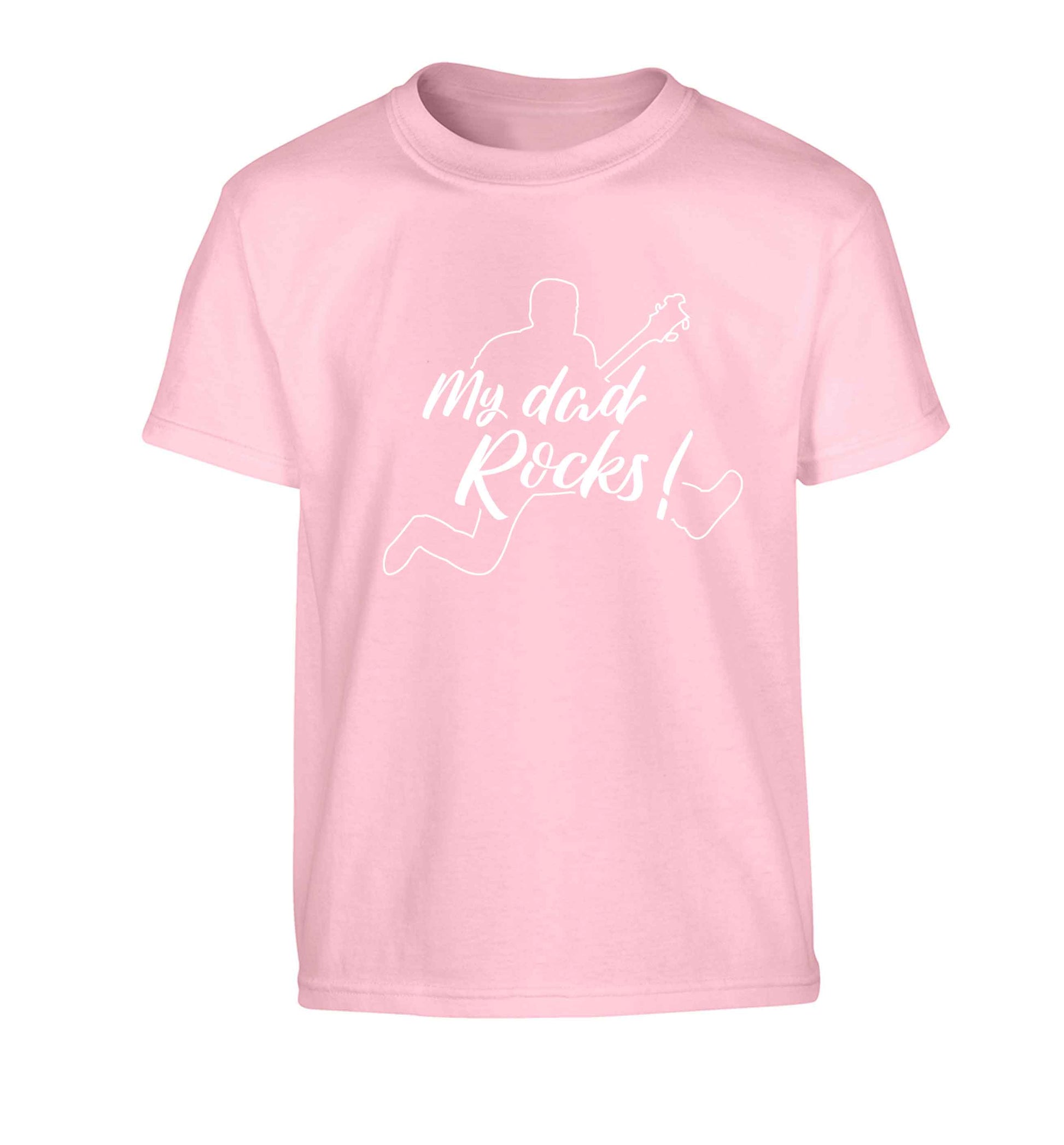 My Dad rocks Children's light pink Tshirt 12-13 Years