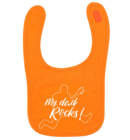 My Dad rocks orange baby bib