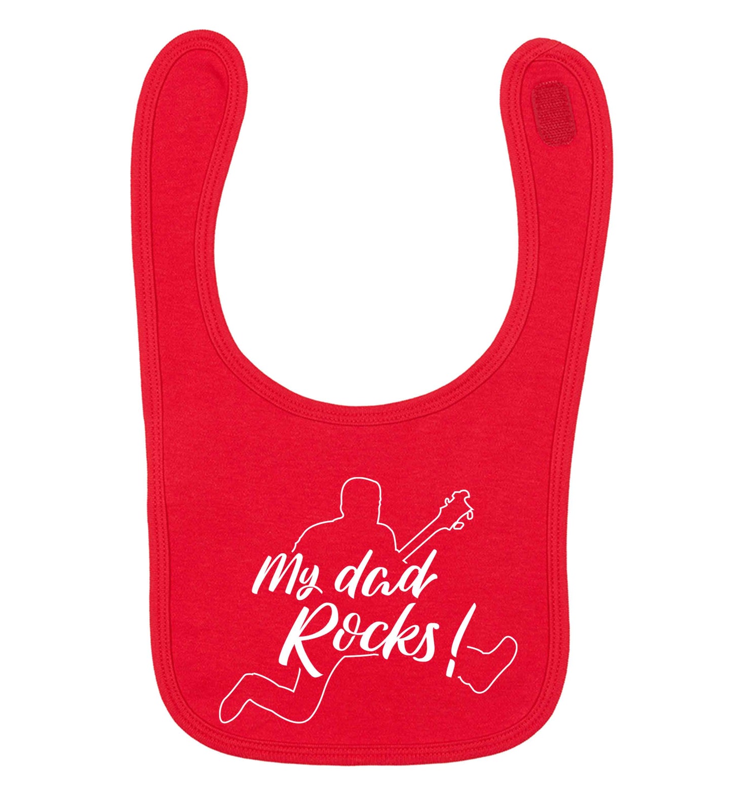 My Dad rocks red baby bib