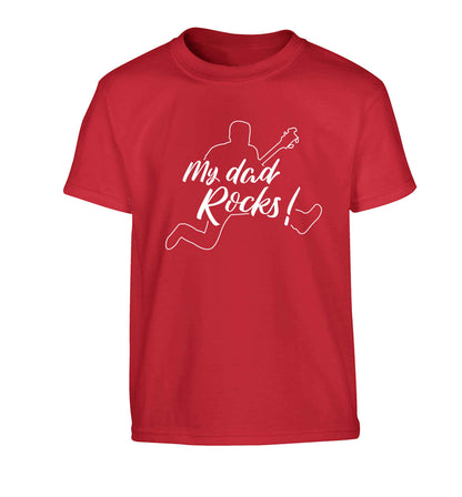 My Dad rocks Children's red Tshirt 12-13 Years