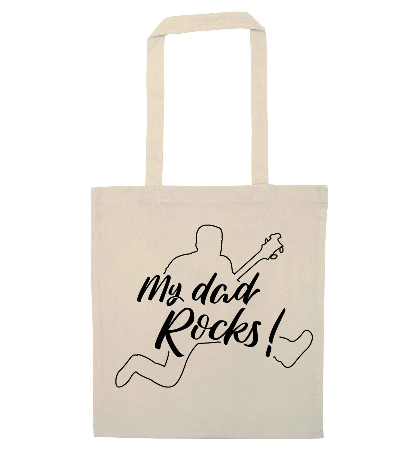 My Dad rocks natural tote bag