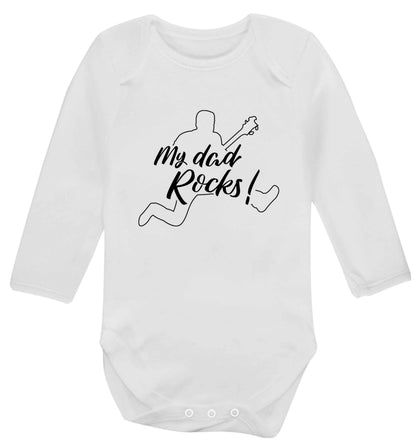 My Dad rocks baby vest long sleeved white 6-12 months