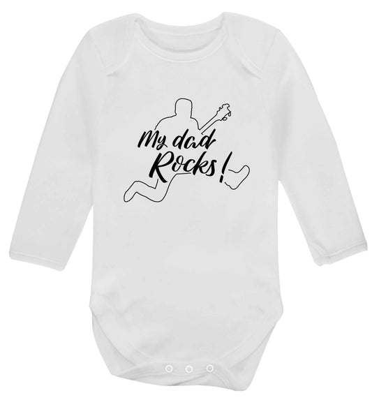 My Dad rocks baby vest long sleeved white 6-12 months