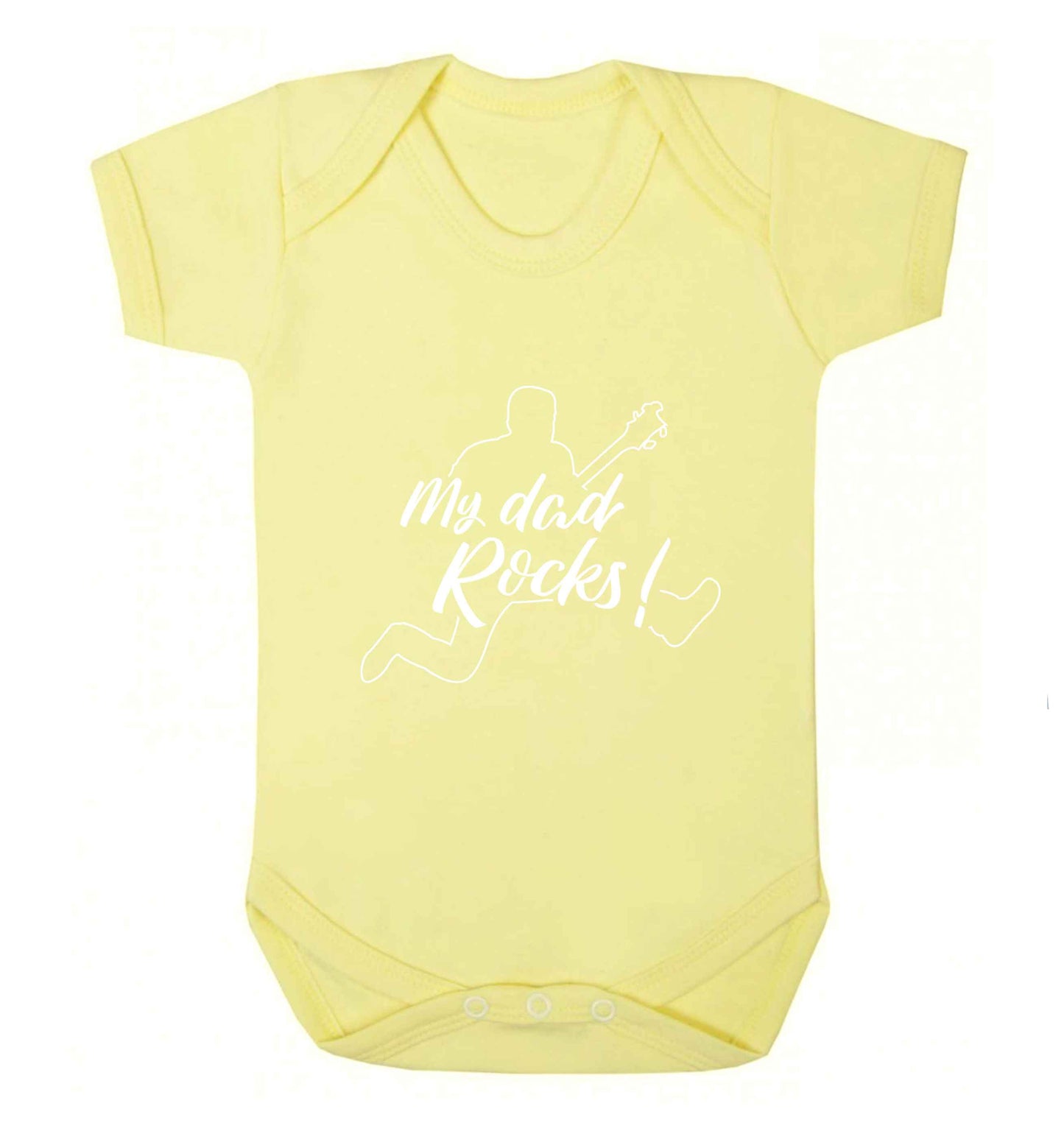 My Dad rocks baby vest pale yellow 18-24 months