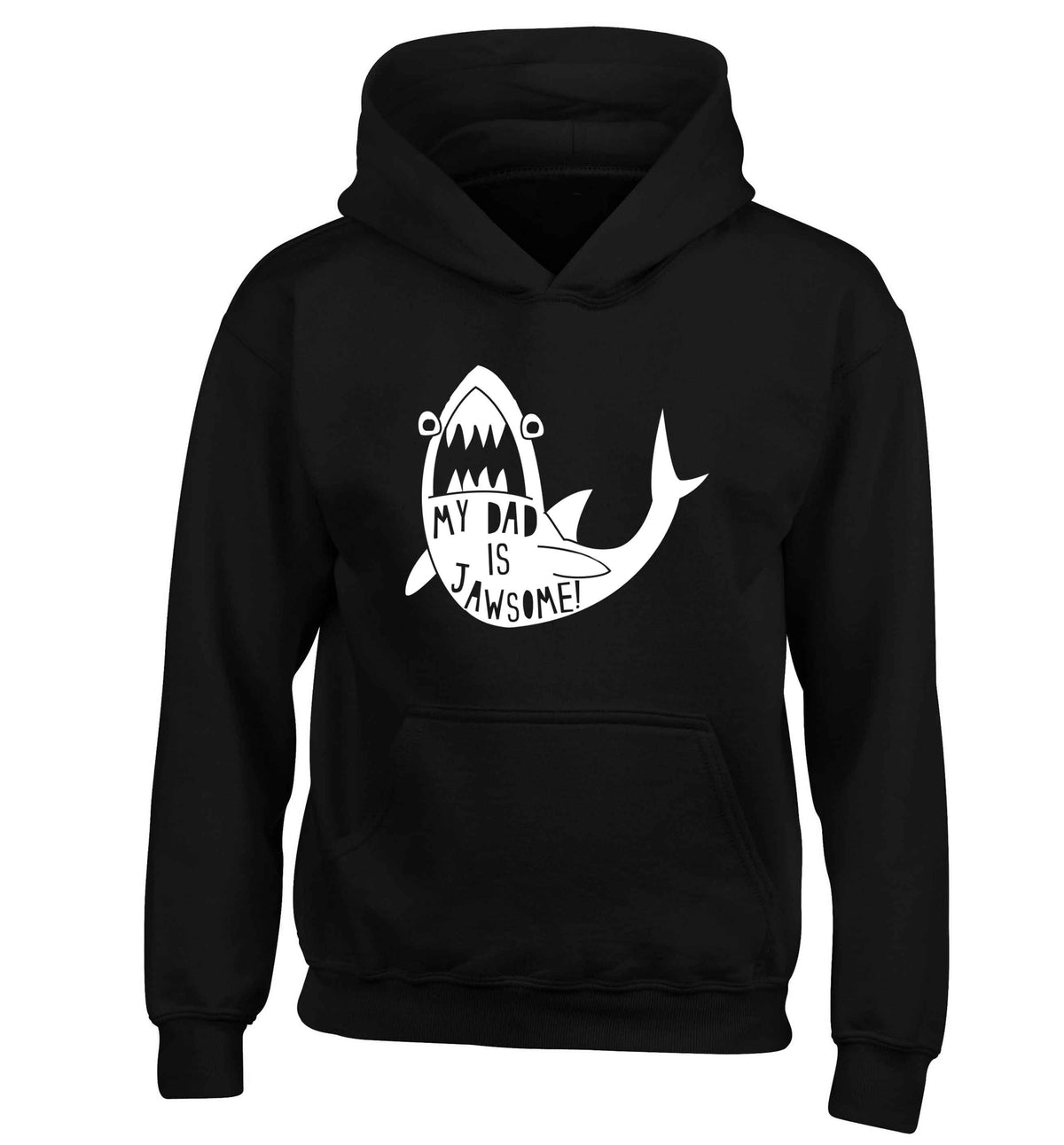 My Dad is jawsome children's black hoodie 12-13 Years