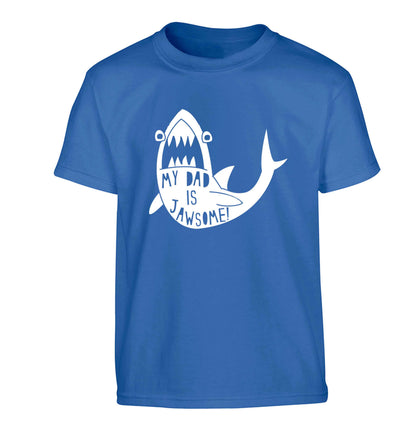 My Dad is jawsome Children's blue Tshirt 12-13 Years