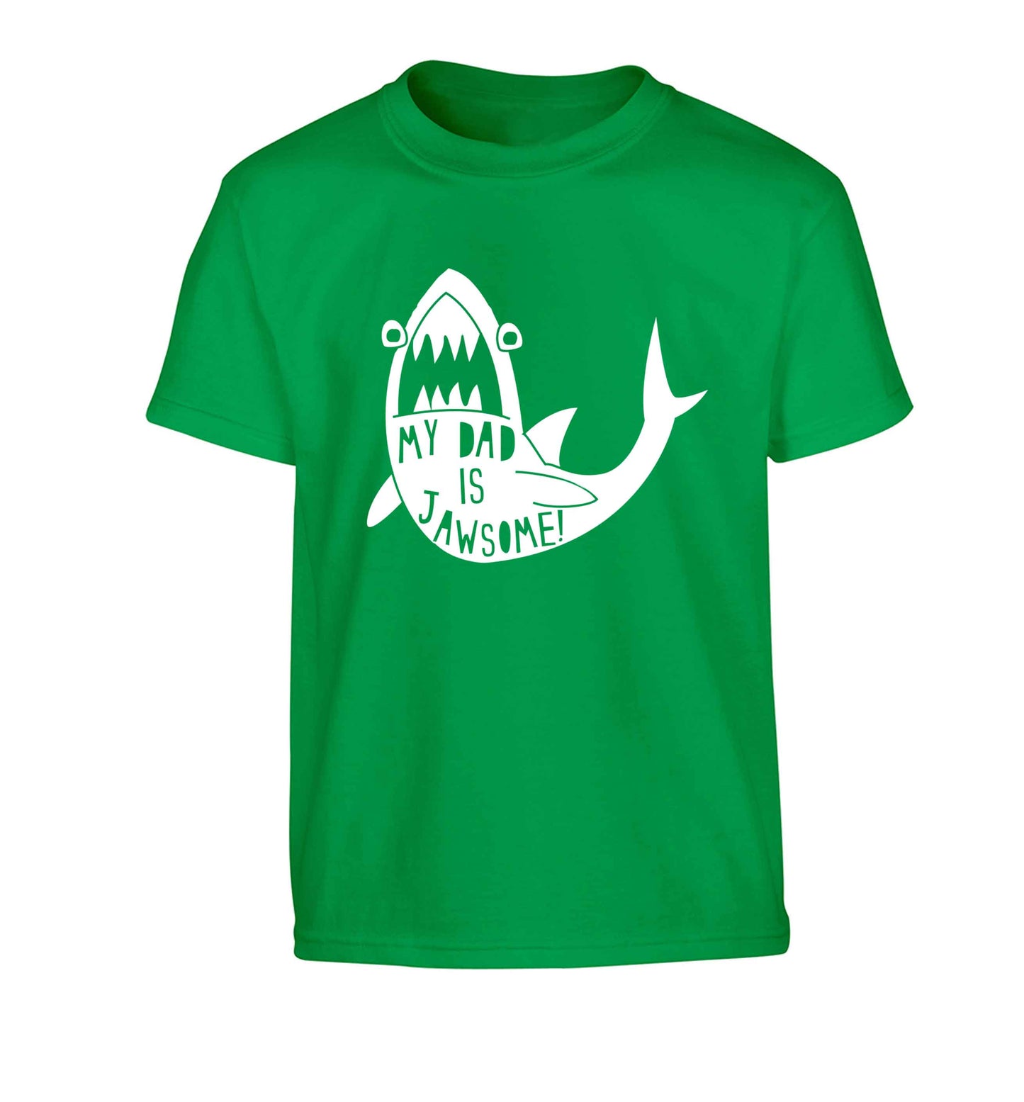 My Dad is jawsome Children's green Tshirt 12-13 Years