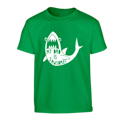 My Dad is jawsome Children's green Tshirt 12-13 Years