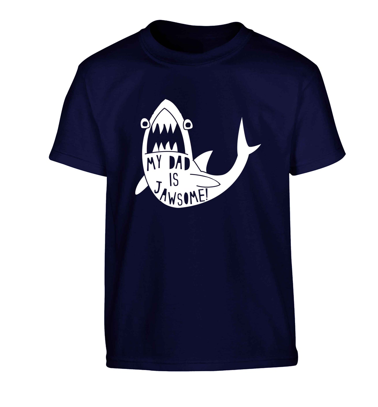 My Dad is jawsome Children's navy Tshirt 12-13 Years