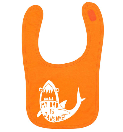 My Dad is jawsome orange baby bib