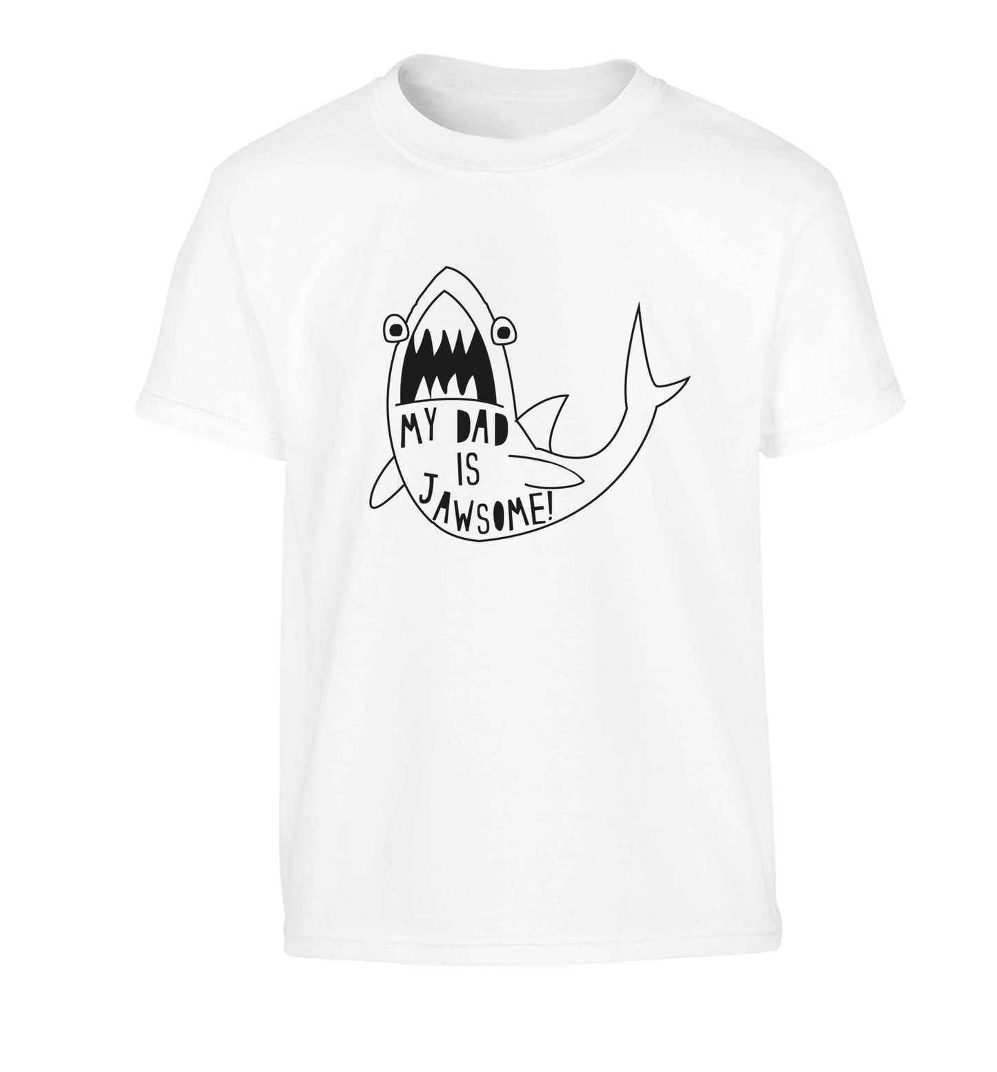 My Dad is jawsome Children's white Tshirt 12-13 Years
