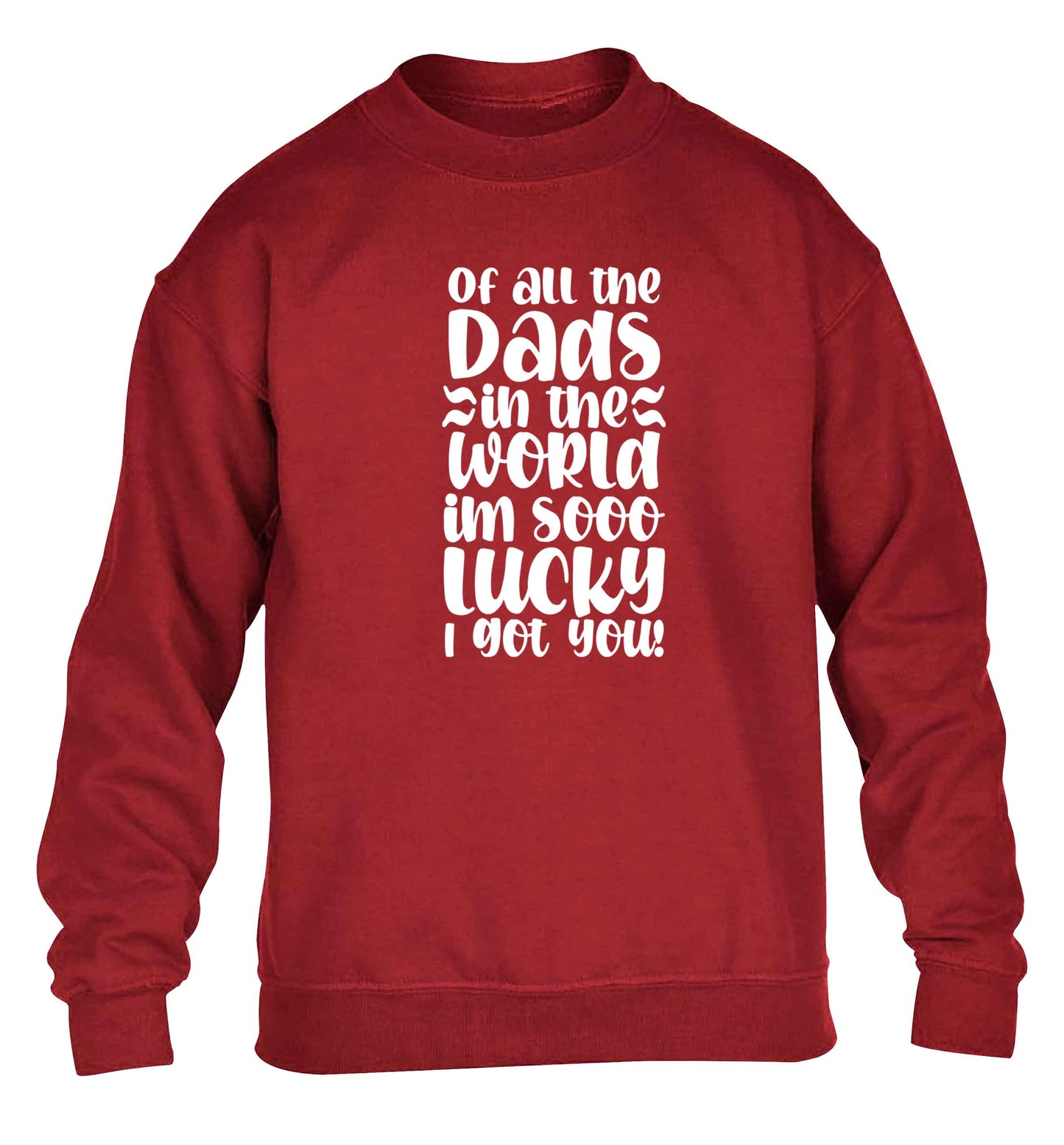 I'm as lucky as can be the worlds greatest dad belongs to me! children's grey sweater 12-13 Years