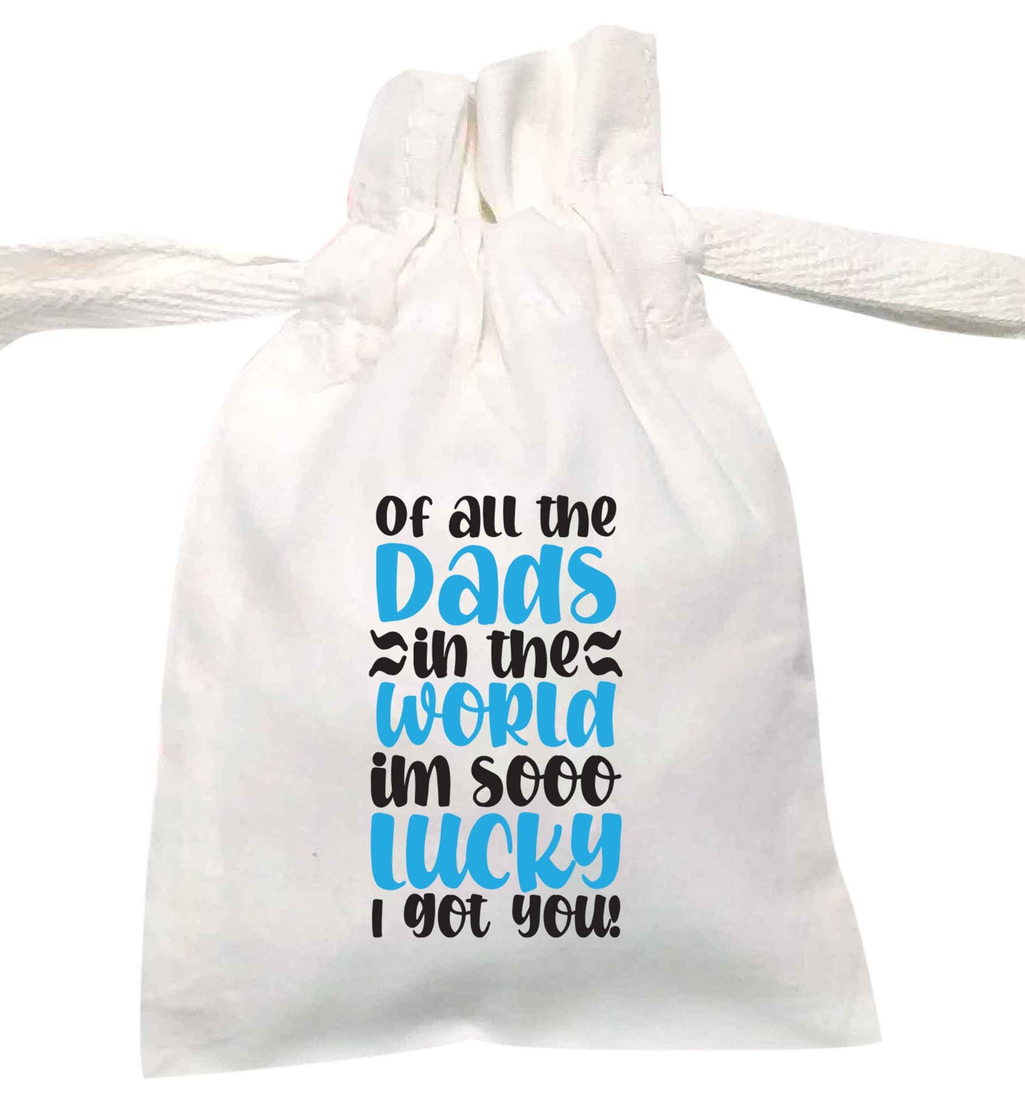 I'm as lucky as can be the worlds greatest dad belongs to me! | XS - L | Pouch / Drawstring bag / Sack | Organic Cotton | Bulk discounts available!