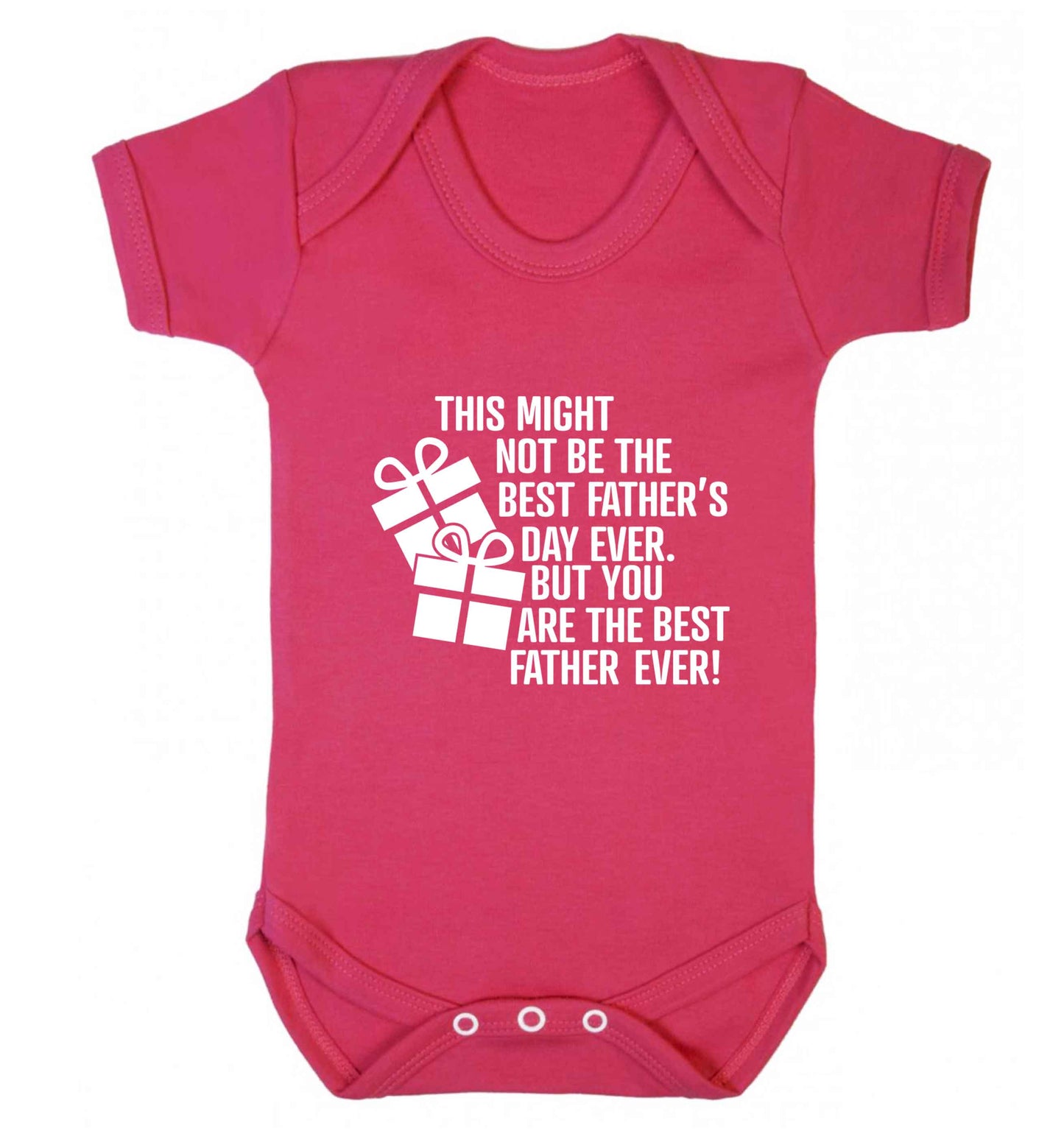 It might not be the best Father's Day ever but you are the best father ever! baby vest dark pink 18-24 months