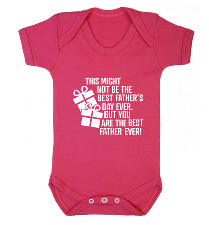 It might not be the best Father's Day ever but you are the best father ever! baby vest dark pink 18-24 months