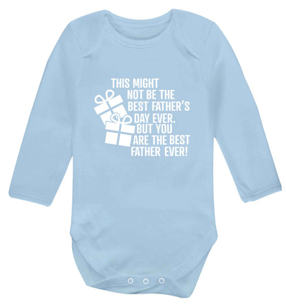 It might not be the best Father's Day ever but you are the best father ever! baby vest long sleeved pale blue 6-12 months