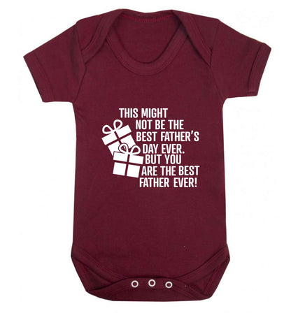 It might not be the best Father's Day ever but you are the best father ever! baby vest maroon 18-24 months