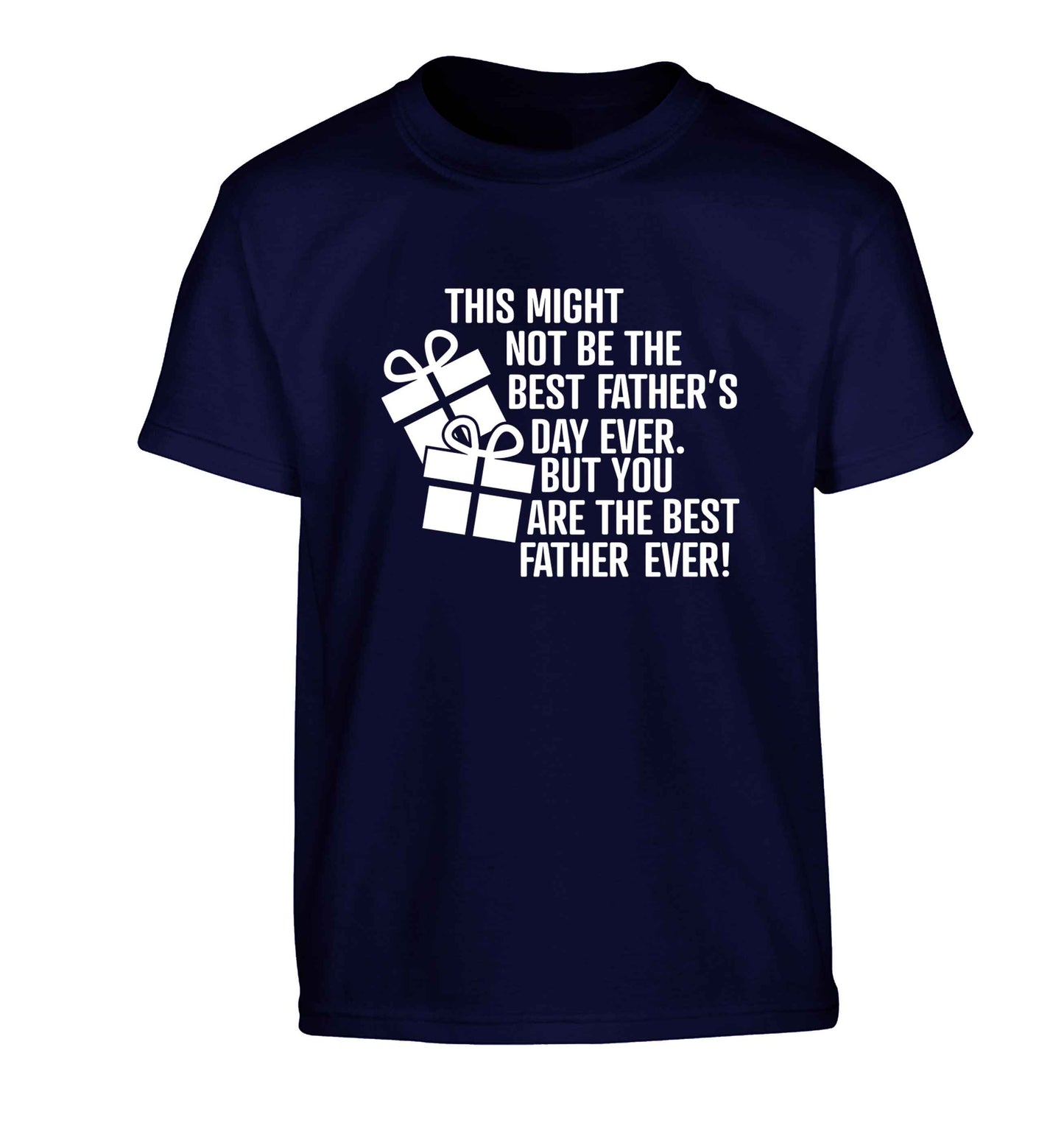 It might not be the best Father's Day ever but you are the best father ever! Children's navy Tshirt 12-13 Years