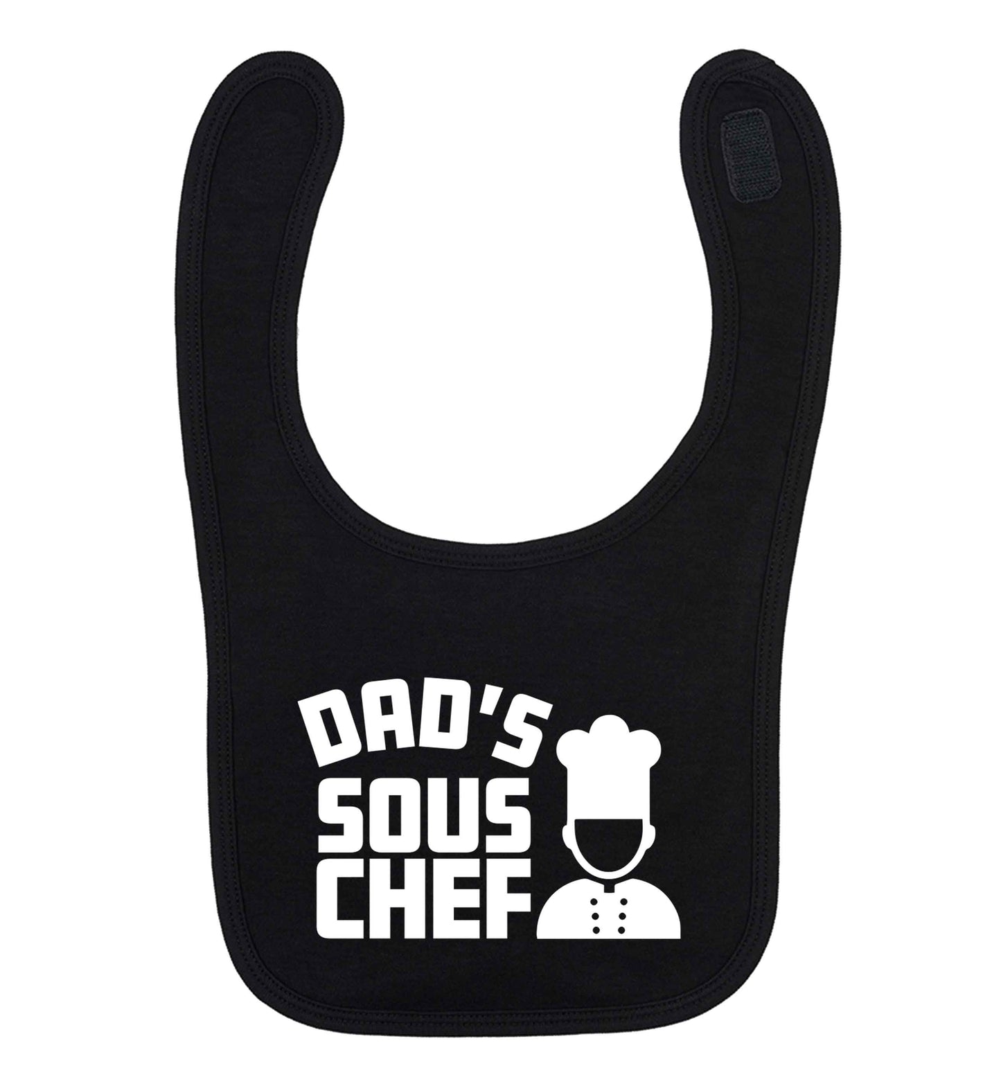 Dad's sous chef black baby bib