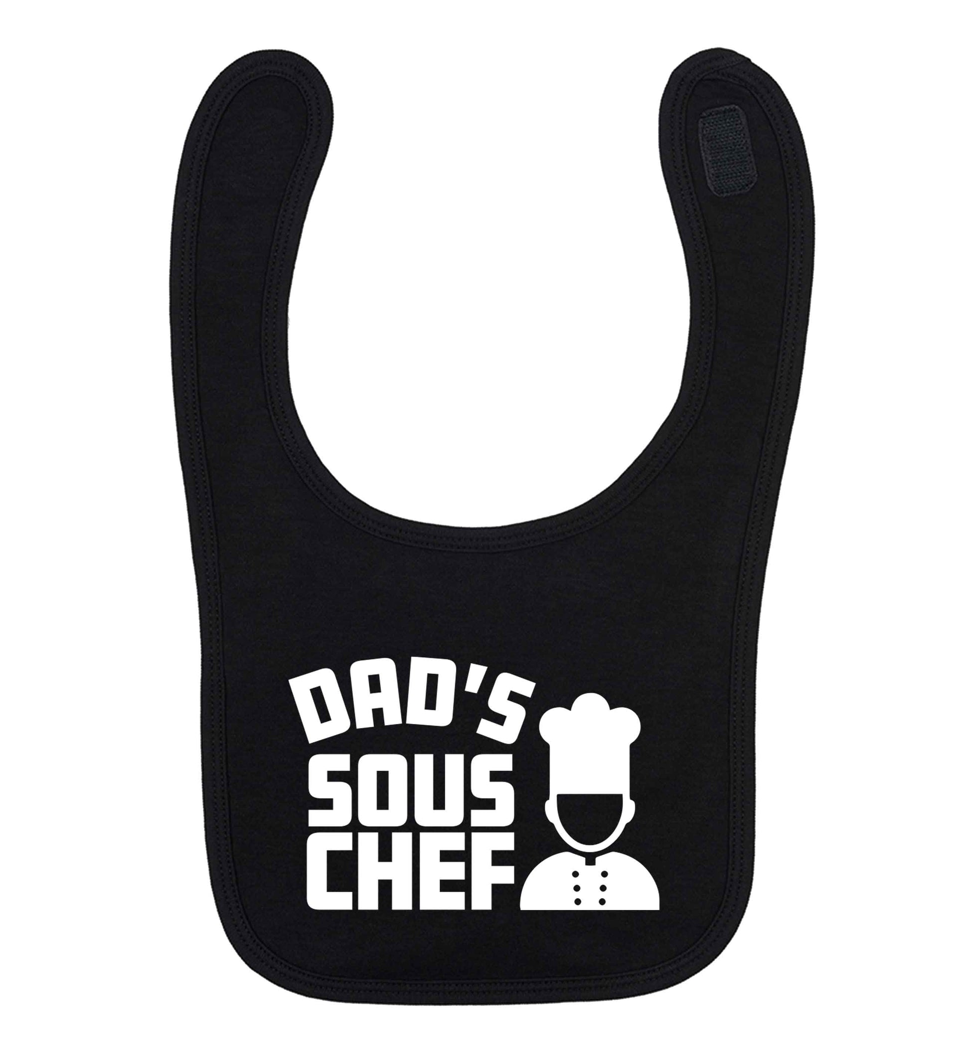 Dad's sous chef black baby bib