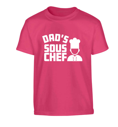 Dad's sous chef Children's pink Tshirt 12-13 Years