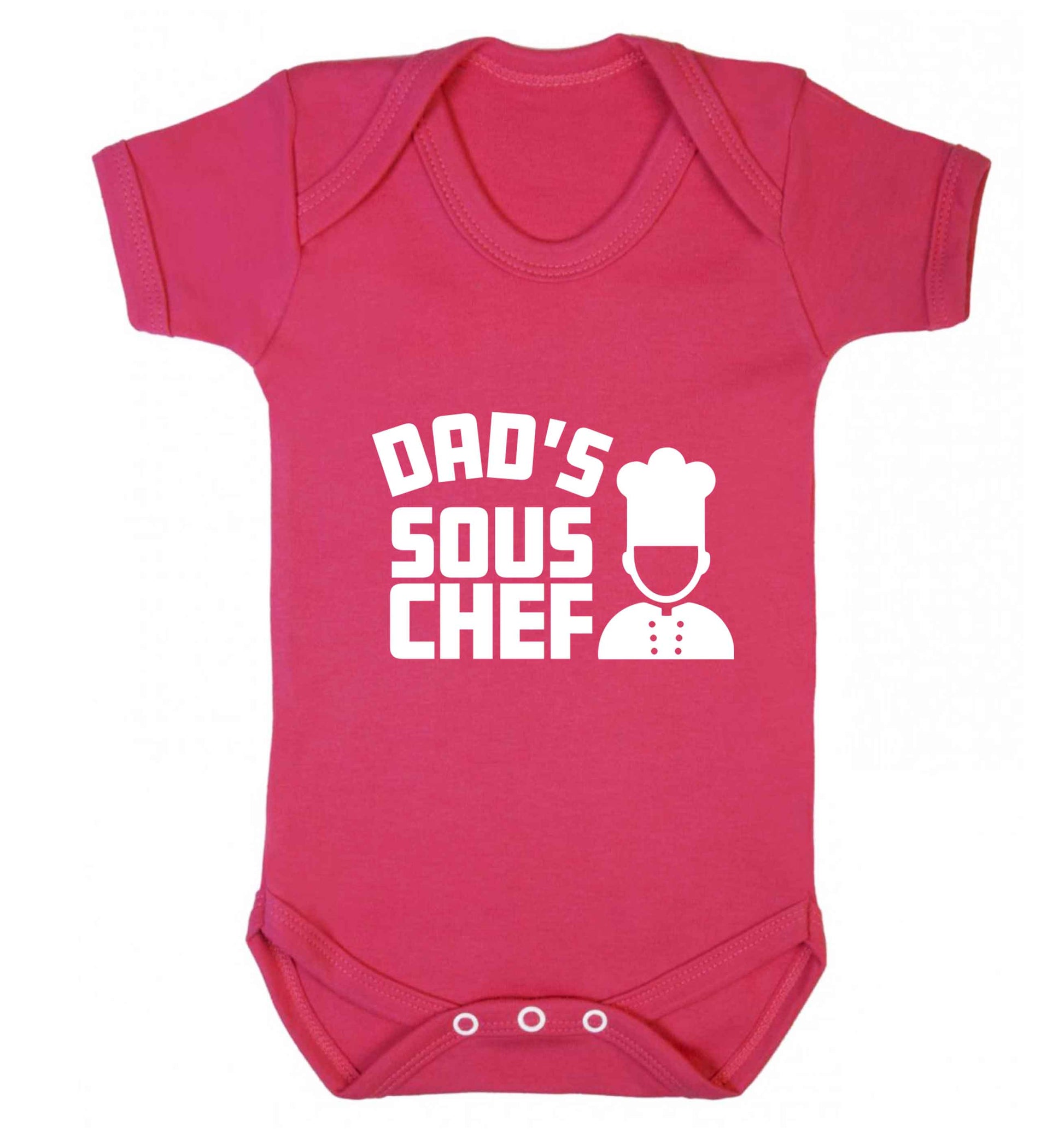 Dad's sous chef baby vest dark pink 18-24 months