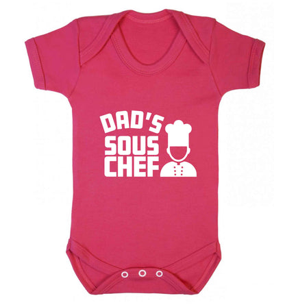 Dad's sous chef baby vest dark pink 18-24 months